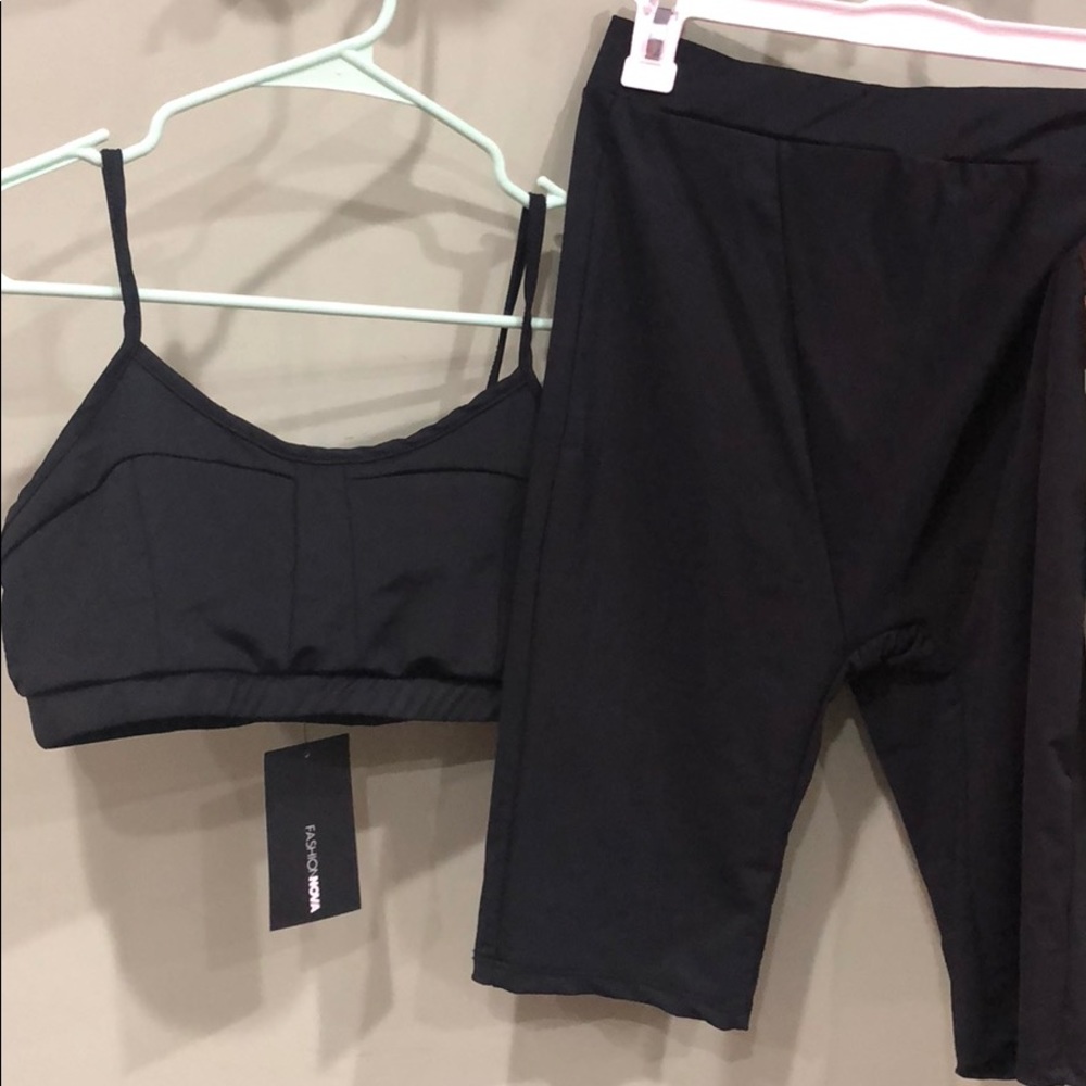 Brand new top and biker shorts